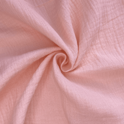 Ткань Муслин Жатый, цвет Нежно-Розовый (на отрез)  в Сосновом боре