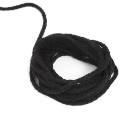 Шнур для одежды тип 2, цвет Чёрный (плетено-вязаный/полиэфир)  в Сосновом боре